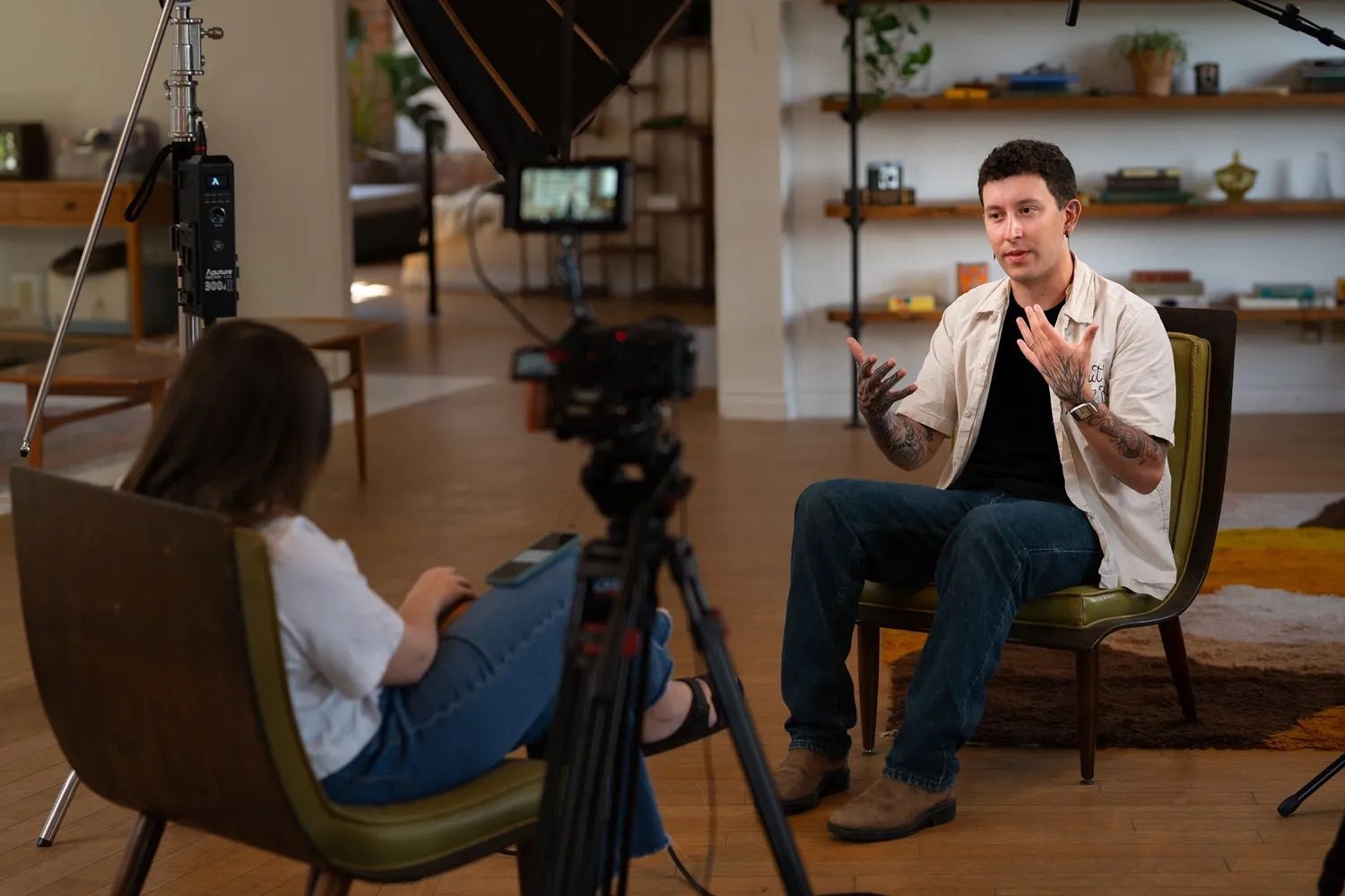 Young man in an interview